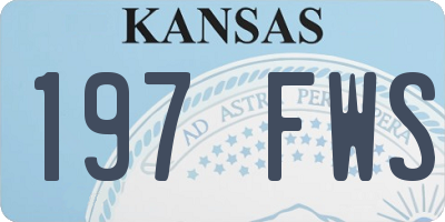 KS license plate 197FWS