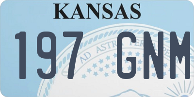 KS license plate 197GNM
