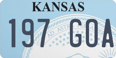 KS license plate 197GOA