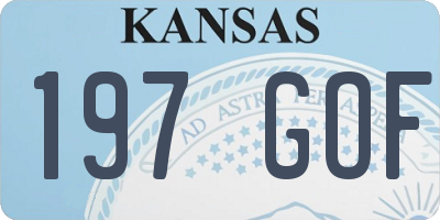 KS license plate 197GOF