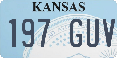 KS license plate 197GUV