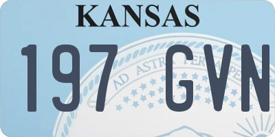 KS license plate 197GVN