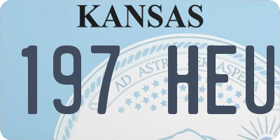 KS license plate 197HEU