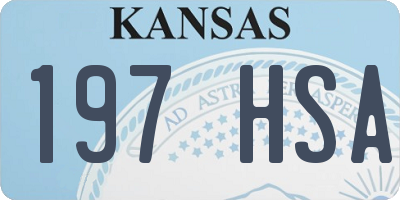 KS license plate 197HSA