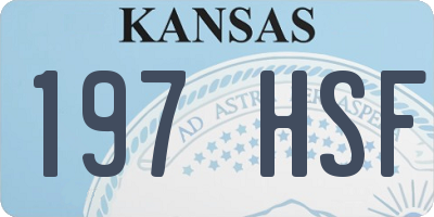 KS license plate 197HSF