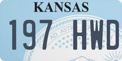 KS license plate 197HWD