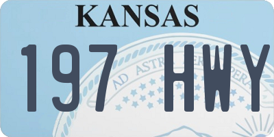 KS license plate 197HWY