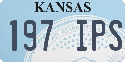 KS license plate 197IPS