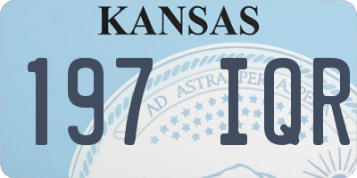 KS license plate 197IQR