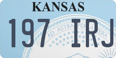 KS license plate 197IRJ