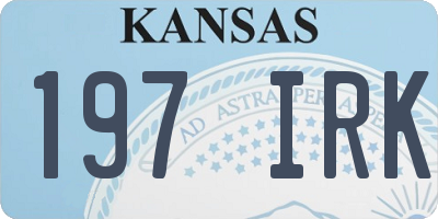 KS license plate 197IRK