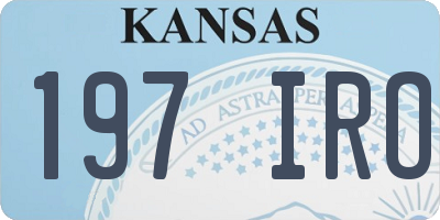 KS license plate 197IRO
