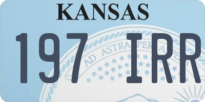 KS license plate 197IRR