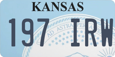 KS license plate 197IRW