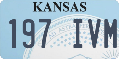 KS license plate 197IVM