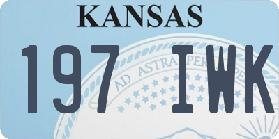 KS license plate 197IWK