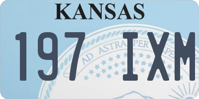 KS license plate 197IXM