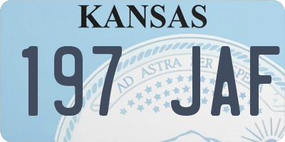 KS license plate 197JAF