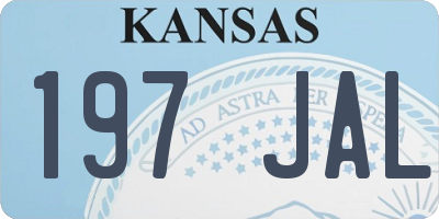 KS license plate 197JAL