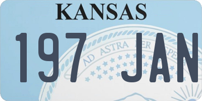 KS license plate 197JAN