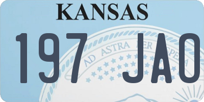 KS license plate 197JAO