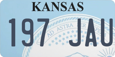 KS license plate 197JAU