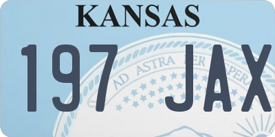 KS license plate 197JAX