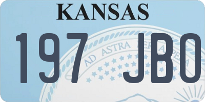 KS license plate 197JBO