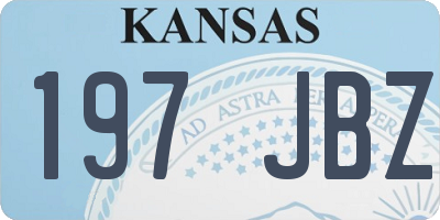 KS license plate 197JBZ