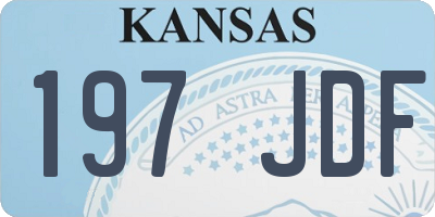 KS license plate 197JDF