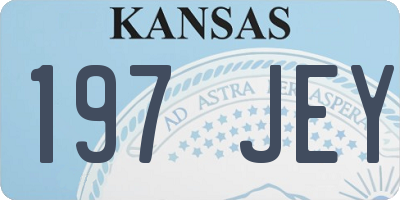 KS license plate 197JEY