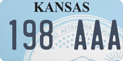 KS license plate 198AAA