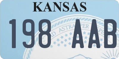 KS license plate 198AAB