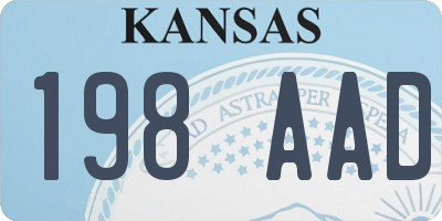 KS license plate 198AAD