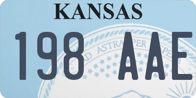 KS license plate 198AAE
