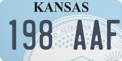 KS license plate 198AAF