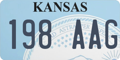 KS license plate 198AAG