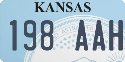 KS license plate 198AAH