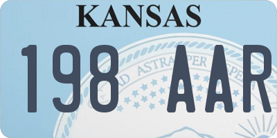 KS license plate 198AAR