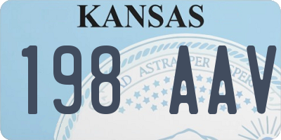 KS license plate 198AAV