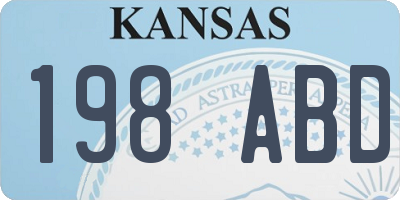 KS license plate 198ABD
