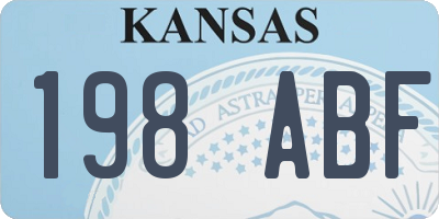 KS license plate 198ABF