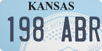 KS license plate 198ABR