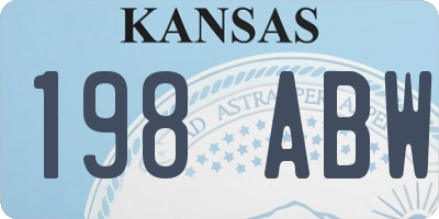 KS license plate 198ABW