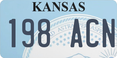KS license plate 198ACN
