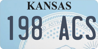 KS license plate 198ACS