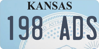 KS license plate 198ADS