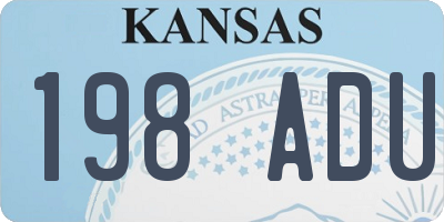 KS license plate 198ADU