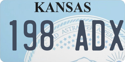 KS license plate 198ADX