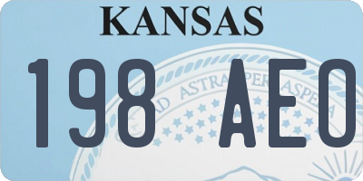 KS license plate 198AEO